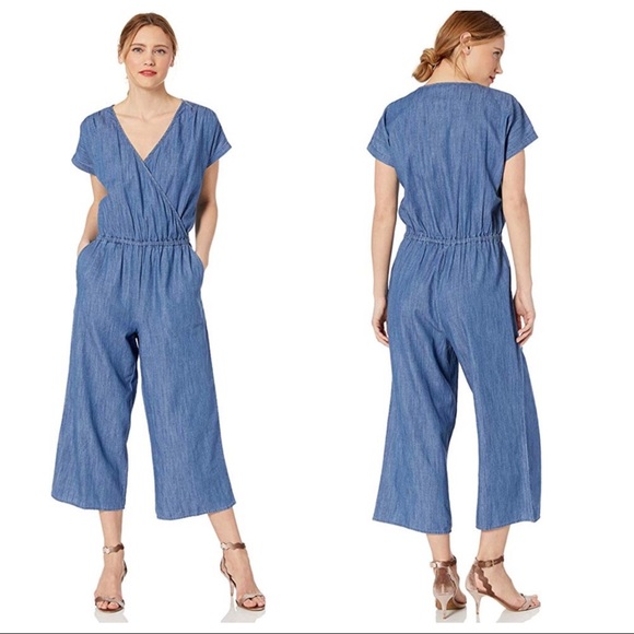 NWT! J.Crew Mercantile Chambray Wrap Jumpsuit - Picture 1 of 6